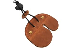 Leather Archery Finger Tab,Recurve Bow Fingers Tab,Features Leather Pads and Adjustable Buckle,Shooting Practice Gear,Full Gr