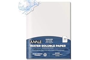 JUVALE Sustainable Greetings 30 Pack Water Soluble Embroidery Paper Transfer Sheets - 8.5 x 11 in for Stick & Stitch Embroidery Designs, Arts & Crafts Supplies