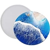 Round Silicone Molds, 12" Silicone Crystal Epoxy Non Stick Round Tray Mold, Shiny Silicone Tray Board Table Clock Mold for DIY Crafts Home Coaster Cutting Board, Desktop Decoration