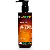 HEPBURN Shea Butter Hand &amp; Body Lotion 300ml &ndash; 10% African Shea Butter Moisturizing Lotion with Plant Extracts, Fast-Absorbing Hydration for Dry Skin, Long-Lasting Softness &amp; Elegant Fragrance