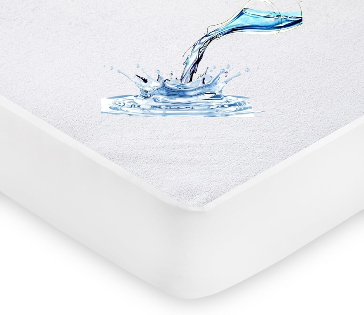 QAYAM 100% Waterproof Terry Towel Mattress Protector Deep Fitted 30CM Mattress Cover topper Sheet Stretch Skirt-Super King-(182x200+30)