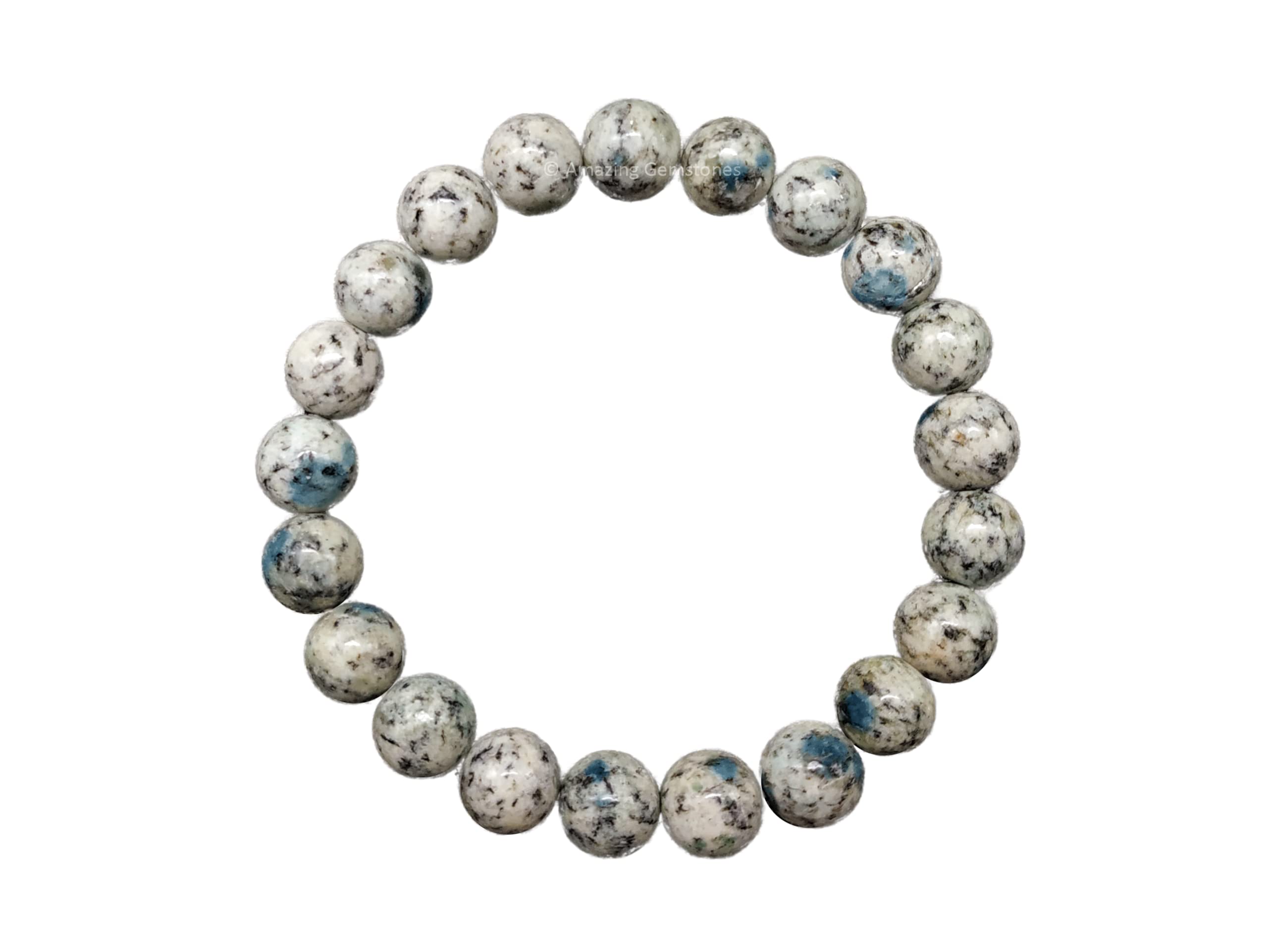 K2 Jasper Natural Gemstone Crystal Bracelet for Men Women, Stretchable Stress Relief Bracelet (8mm Healing Stone Beads)