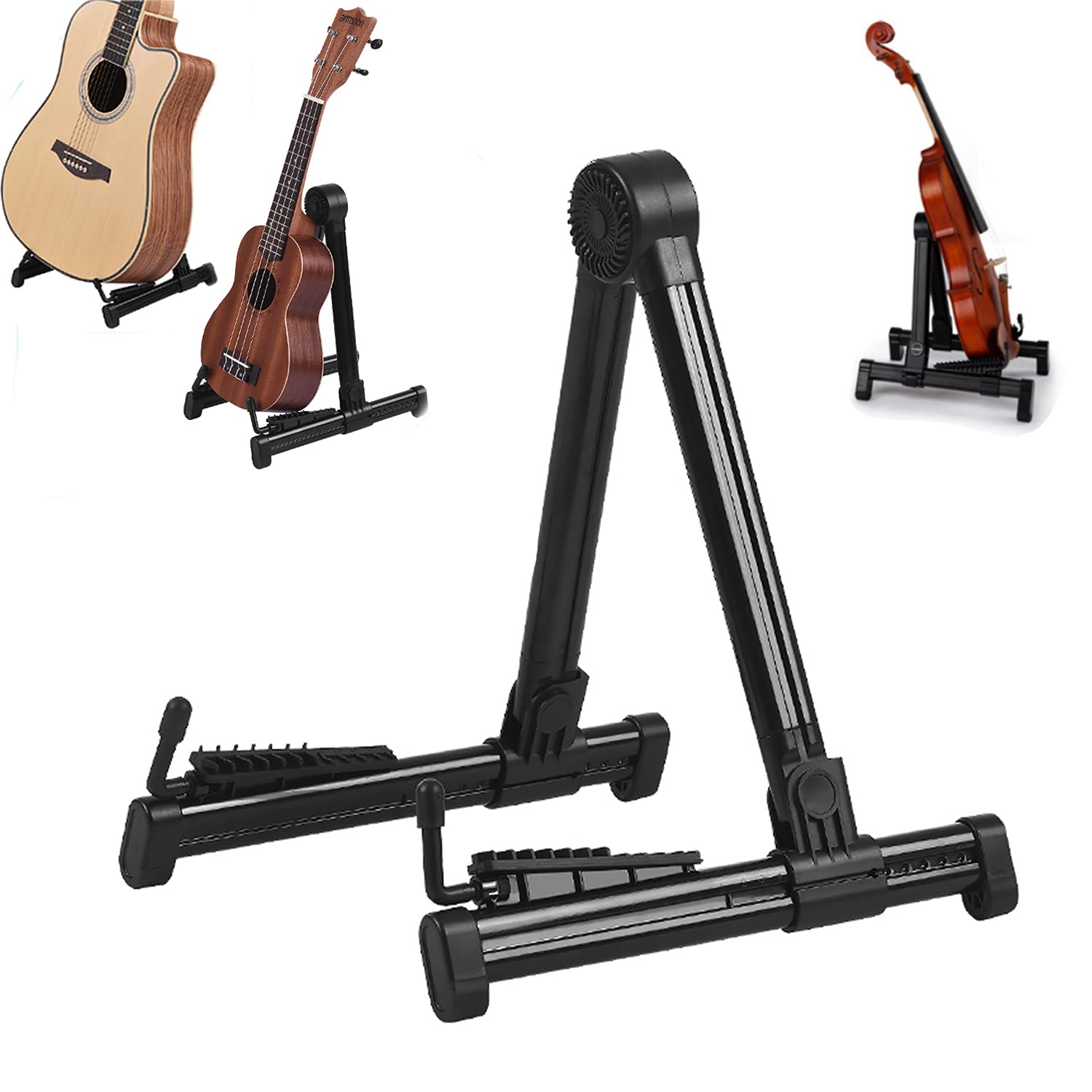 Guitar Stands Floor Guitar Stand Folding a Frame Stand Universal Portable Guitar Stand Foldable Guitar Stand Acoustic and Electric Adjustable Bass Banjo Ukulele Violin Stand Single Guitar Support