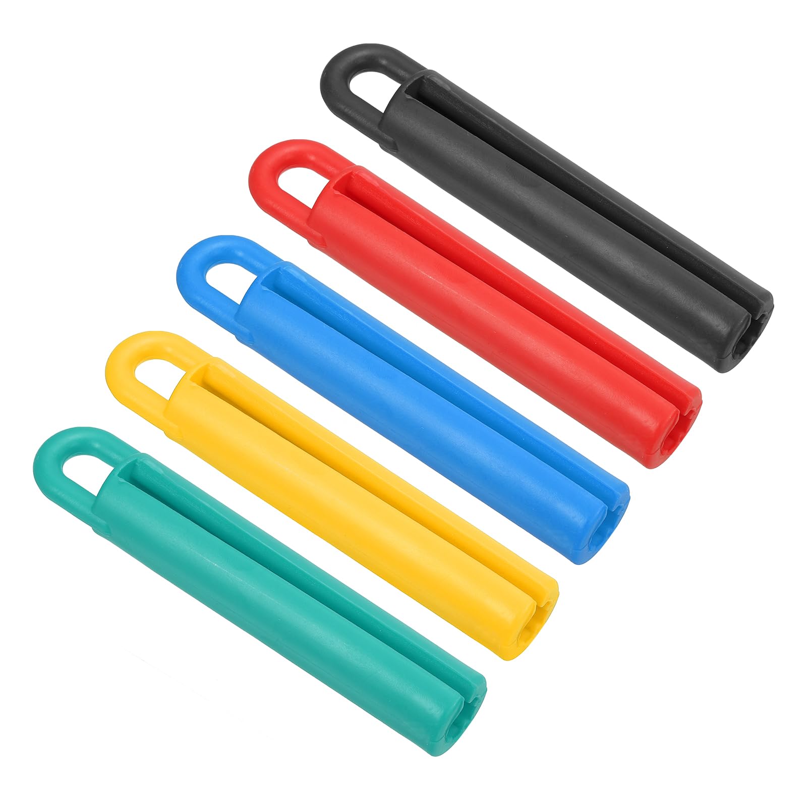 PATIKIL 4" Billiard Cue Hanger, 5 Pack Rubber Snooker Pool Rod Sleeve Protector Billiard Stick Storage Hanging Tool Accessory, 5 Colors