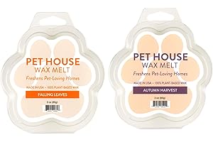 One Fur All Pet House - Falling Leaves/Autumn Harvest Scented Wax Melts Pack of 2 - Long-Lasting, Pet-Friendly Odor Eliminating Melts