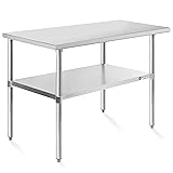 KUTLER Stainless Steel Table 24 x 48 Inches, NSF