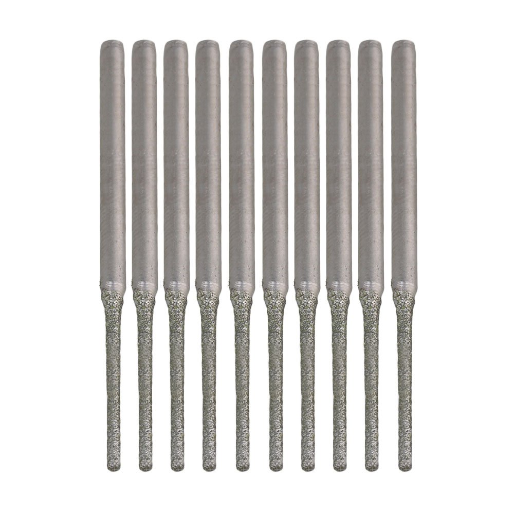 BQLZR 1.2MM Silver Extended Gems Diamond Drill Bits Bowlder Pearls Jewelry Agates Hole Drill Bits Diamond Coated Tip Pack of 10