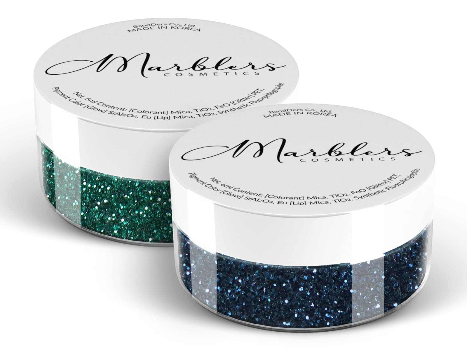 MARBLERS Cosmetic Grade Fine Glitter Duo [Green Garnet & Navy] 0.36oz (10g) | Non-Toxic | Vegan | Cruelty-Free | Eyeshadow, Nail Polish, Nail Art | Festival, Rave Party & Makeup | Body & Face — image 1