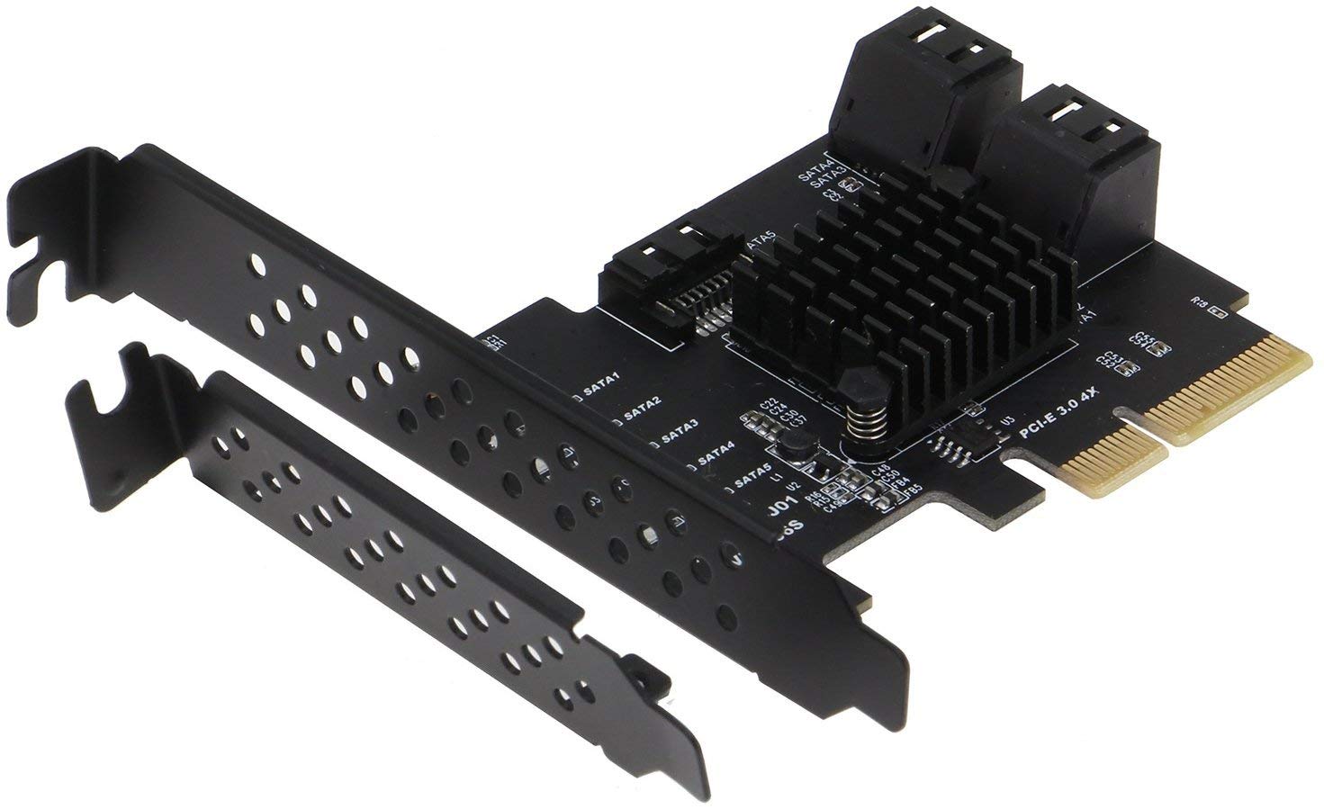 Sedna - PCIe 2 x Gen III to 5 x SATA 6G Adapter Card (Support Software RAID)