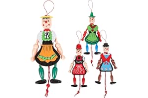 ABOOFAN Wooden Clown Marionette Puppet Toys: String Marionette Toys Pull String Puppet Doll for (Random Style)