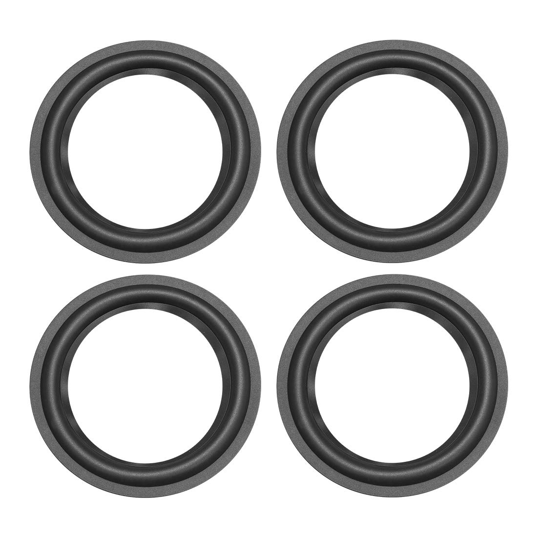 sourcing map 5.5" 5.5 Inch Speaker Rubber Edge Surround Rings Replacement Part for Speaker Repair or DIY 4pcs
