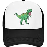 Wisedeal Boys' Fierce T-Rex Dinosaur Trucker Mesh Hat for Kid Age 3-8, Adjustable Snapback Baseball Cap for Boys Girls