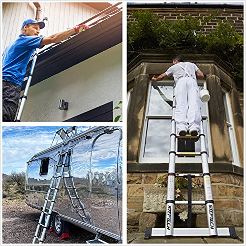 STEPTECH Telescoping Ladder 15.5 feet, Aluminum Telescopic Extension