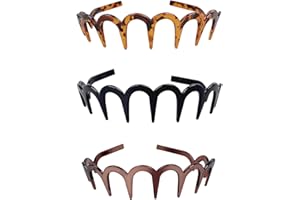 3Pcs Headbands, BetterJonny Headbands for Women and Men, Plastic Headband Toothed Hair Hoop Hair Accessories for Home, Outdoo