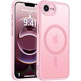 MOCCA Strong Magnetic for iPhone 16e Case [Compatible with Magsafe] [Full Camera Protection] Slim Translucent Matte Shockproof Cover for iPhone 16e Phone Case 6.1'',Pink