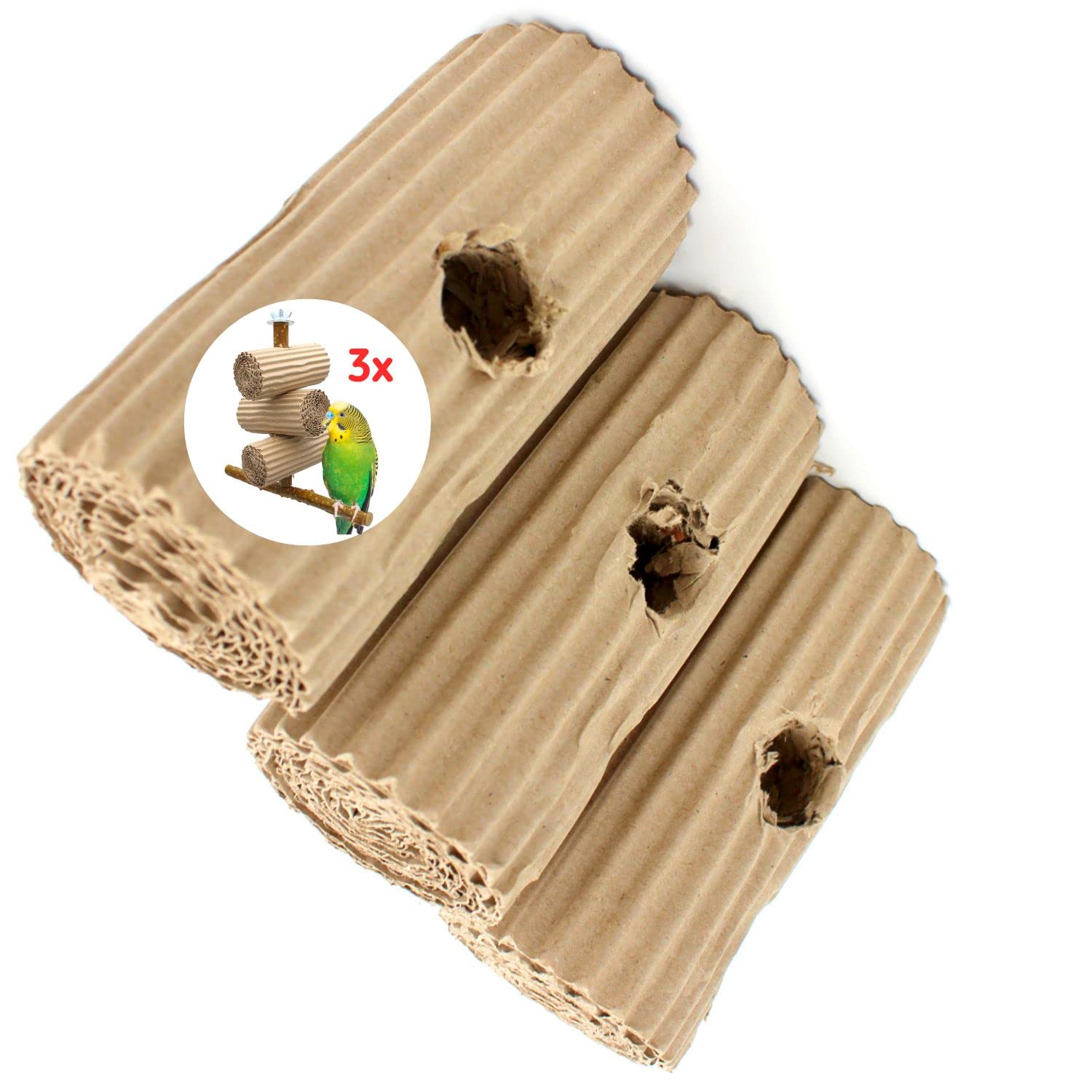 Vogelgaleria® Refill pack for nibble paradise for birds - 3 large replacement rolls for bird toys for long-lasting nibbling fun