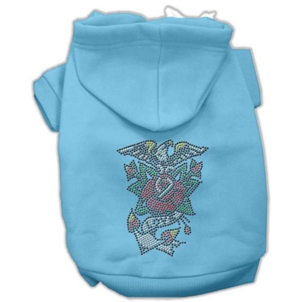 Mirage Pet Products Eagle Rose Nail Head Hoodies, Extra Small 8-inch, Baby Blue