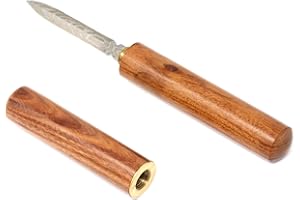 Honbay Stainless Steel Tea Knife With Wooden Handle - Portable Puer Knife and Cake Pick Tool for Home, Bars, Restaurants, Pic