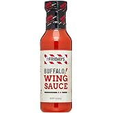 T.G.I. Friday's Buffalo Wing Sauce, 13 oz, Pack of 1 | Classic Heat, Tangy Vinegar and Buttery Notes, For Tenders, Burgers, Pizza and Fries