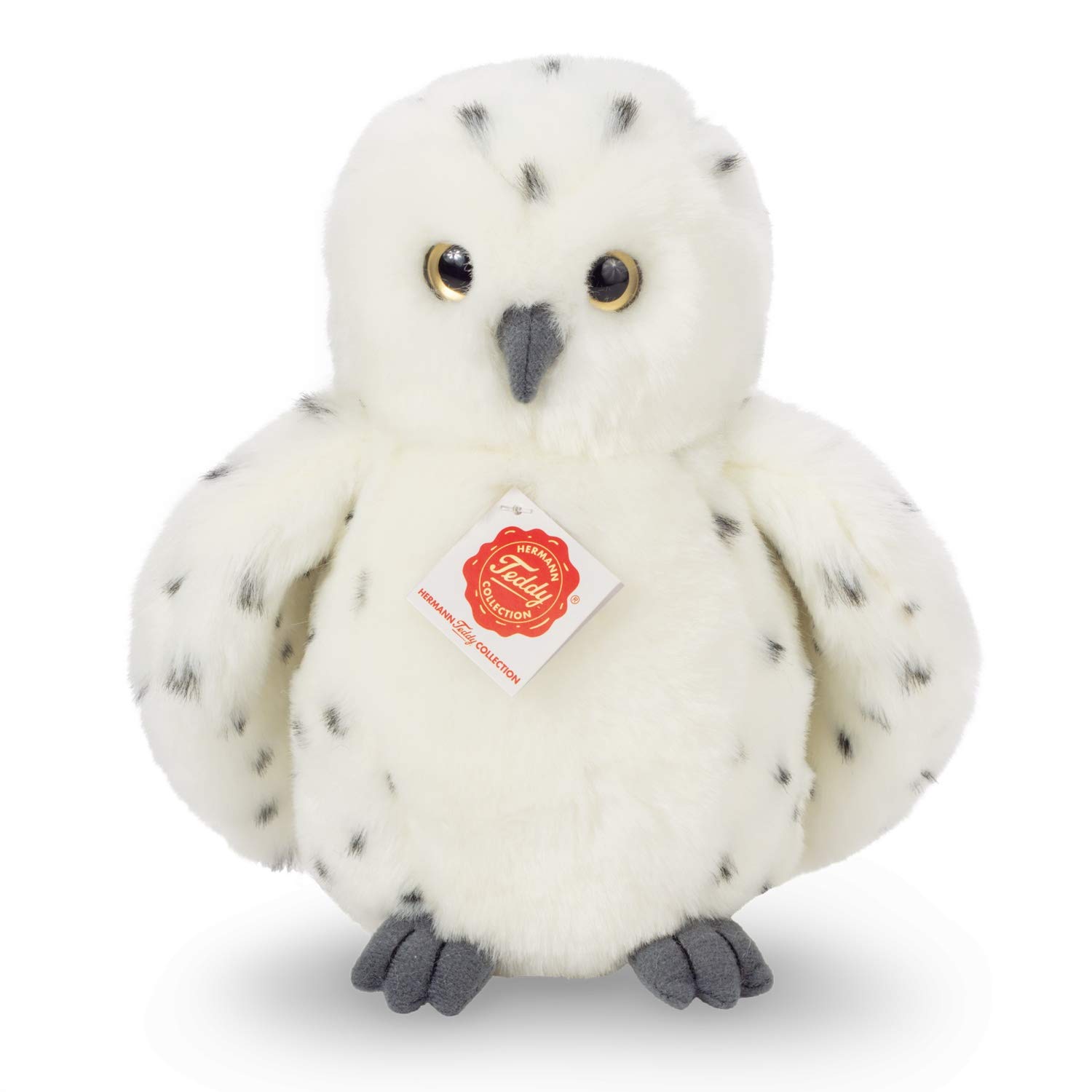 Teddy Hermann 94164 Snowy Owl 20 cm, cuddly toy with 75% recycled filling material