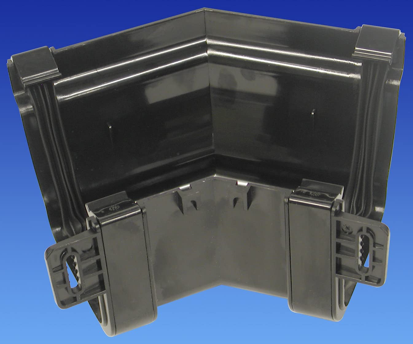 OSMA 8T854B Black 111MM Gutter 45 Degree External Angle for Stormline Ogee Gutter System