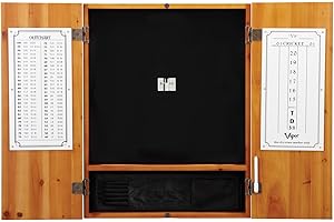 Viper Metropolitan Solid Wood Sisal/Bristle Steel Tip Dartboard Cabinet: Cabinet Only (No Dartboard), Oak Finish