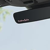 Tioollev 2 PCS Trust in God Rearview Mirror Decals, Automotive Vinyl Rear View Mirror Decorative Stickers, Waterproof Trust in God Stickers for Car Truck Laptop, Car Accessories (Heart-Pink)