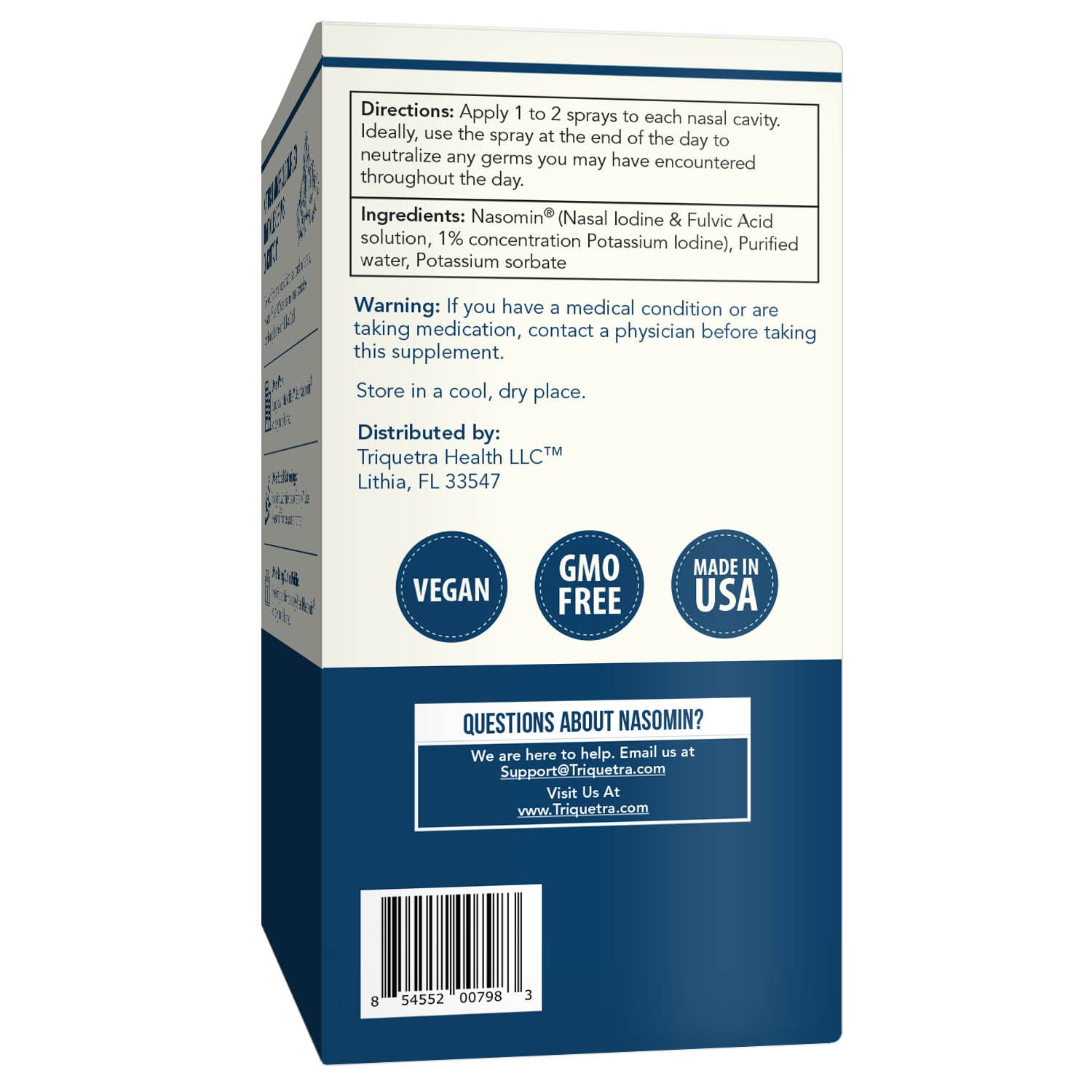 Nasomin® Iodine Nasal Spray – Cleanses & Refreshes Your Nasal Passages – Iodine & Fulvic Acid Blend – 150+ Uses Per Bottle – 100% Natural Mineral Formula – (2 oz. Bottle + Nasal Sprayer)
