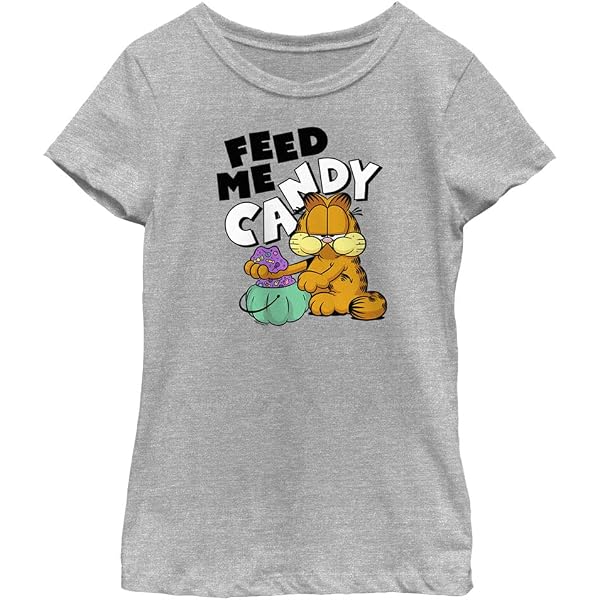 Nickelodeon Maglietta Garfield 'I Heart Earth' – Ragazza – Maniche Corte – Stampata Negli USA