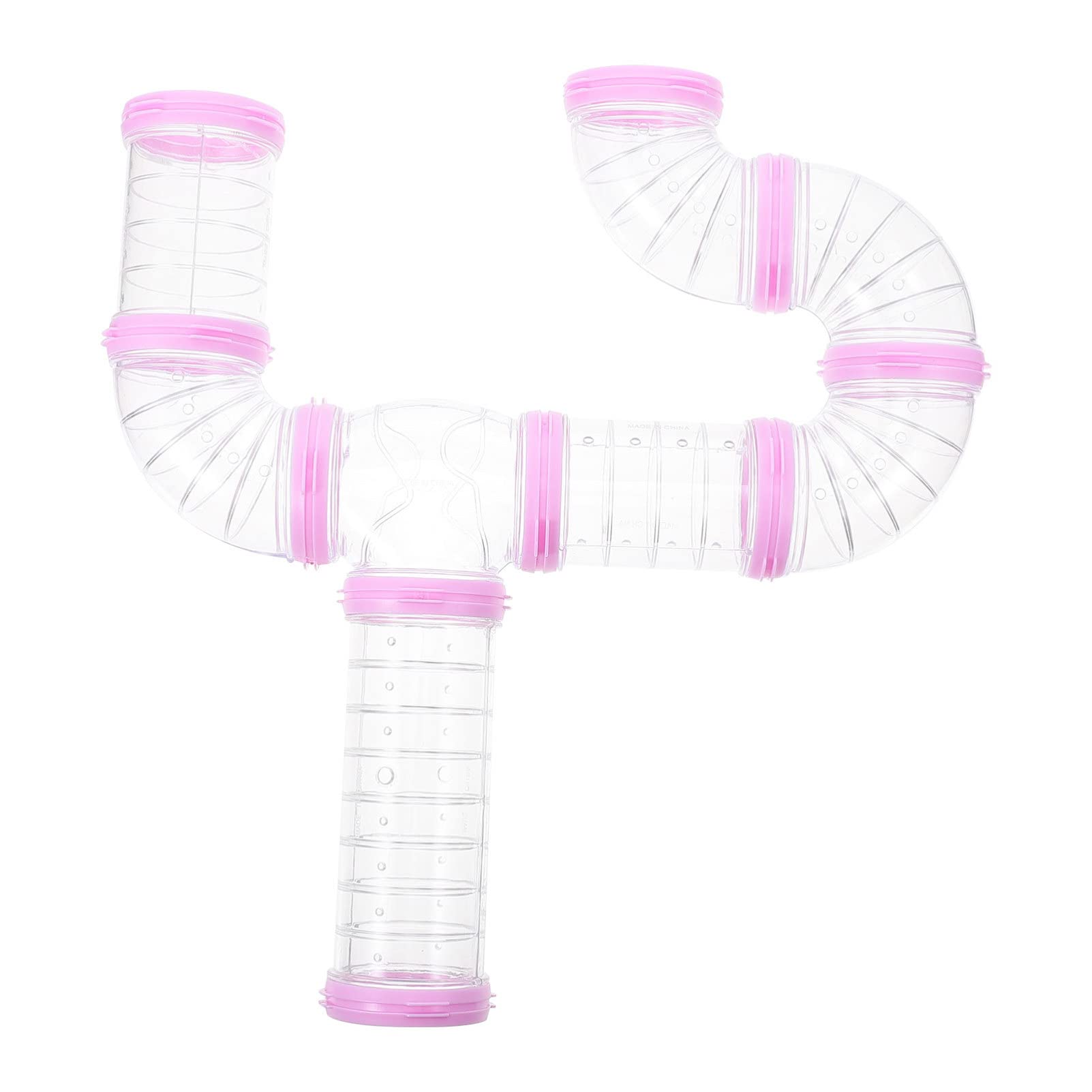 Hamster Tube Tunnel Kit - 8-Piece Diy Transparent Maze & External Cage Accessories for Small Pets Like Hamsters, Guinea Pigs, Hedgehogs, and Mice