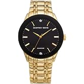 Geoffrey Beene Men's Metal Dress Watch, Genuine Diamond Accent Dial, Classic Quartz, Elegant Design
