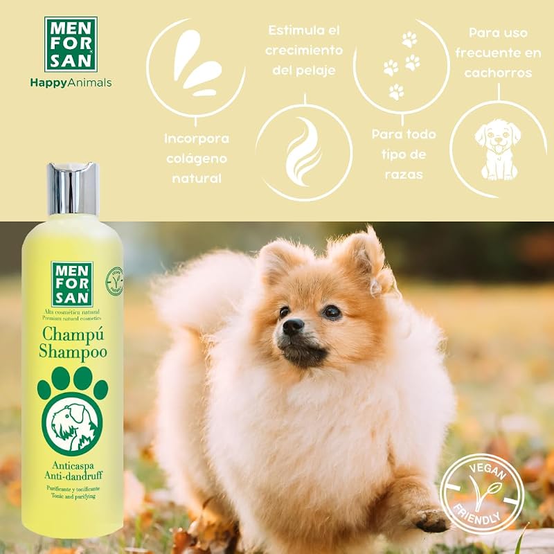 Champú Anticaspa para Perros | Combate la Caspa y Descamaciones de la Piel | Limón | Pelaje Suave y Brillante | Acción Purificante y Tonificante | 300 ml