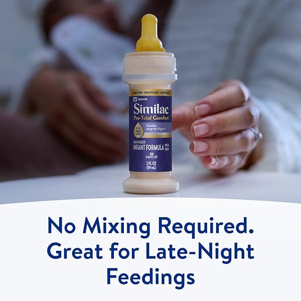 SIMILAC PRO-TOTAL COMFORT INFANT FORMULA WITH IRON, GENTLE, EASY-TO-DIGEST FORMULA, HAS 2′-FL HMO FOR IMMUNE SUPPORT, NON-GMO, READY-TO-FEED BABY FORMULA, 2-FL-OZ BOTTLE, PACK OF 24