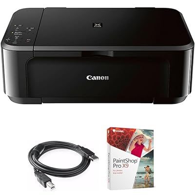 Canon Pixma MG3620 Wireless All-in-One Photo Inkjet Multifunction Printer (0515C002) Bundle with High Speed 6-Foot USB Printer Cable and Corel Paintshop Pro (Digital Download)