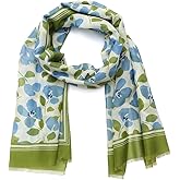 kate spade new york Women's Painterly Bouquet Oblong Scarf, Stylish & Lightweight Fashion Accessory