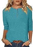 EADINVE Womens Crew Neck 3/4 Sleeve Tops Basic