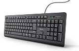 Trust Taro Wired Keyboard UK Layout Full-Size Spill-Resistant 1.8 m USB