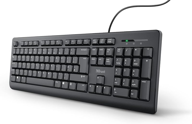 Trust Taro Wired Keyboard UK Layout Full-Size Spill-Resistant 1.8 m USB