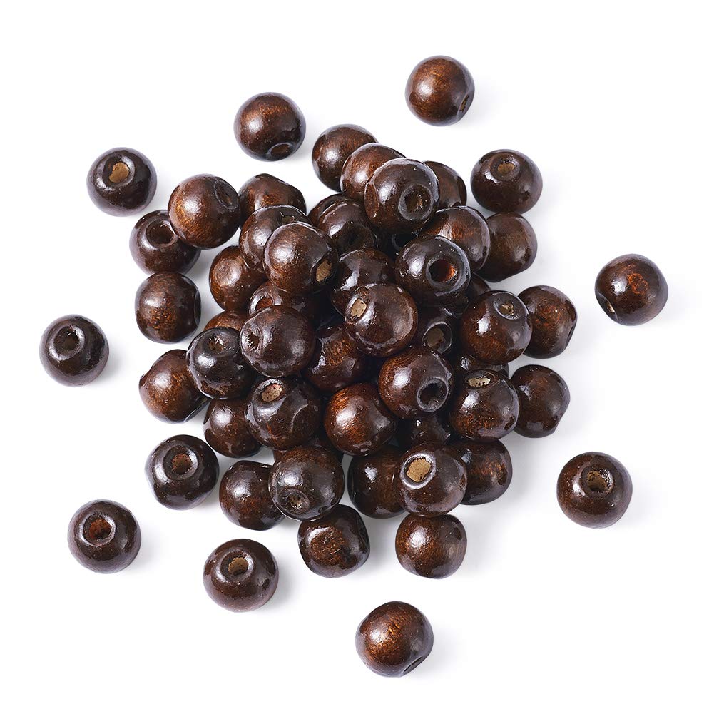 PandaHall 100Pcs Large Hole Barrel Wooden Spacer Beads 12x11mm CoconutBrown Wood Loose Beads for DIY Jewelry Craft Making