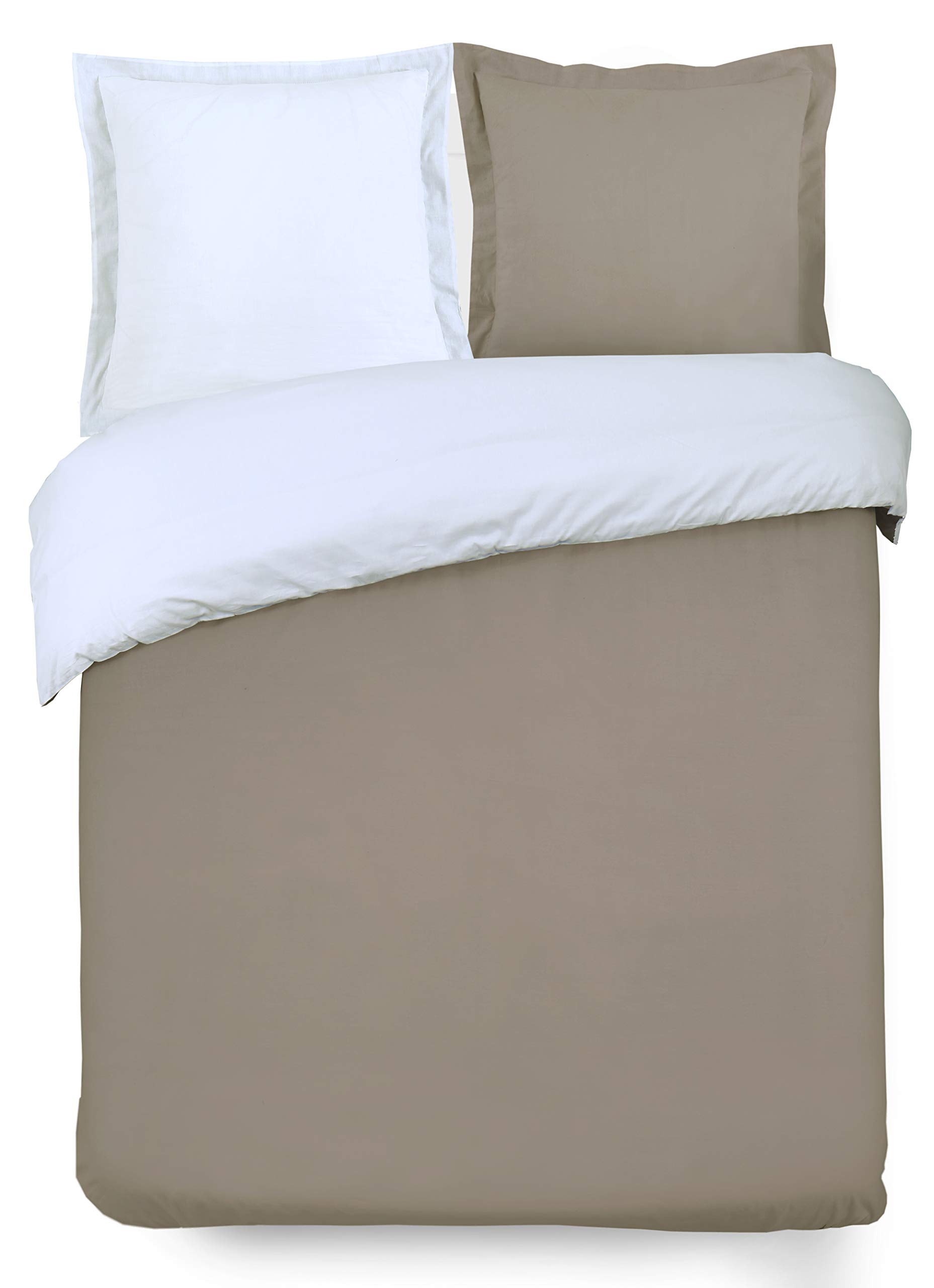 Vision Reversible Duvet cotton cover Double White