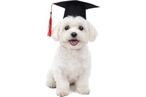 Dog Graduation Cap with Red Tassel, Dog Graduation Outfit, Pet Graduations Cap Hat for Puppies Cats