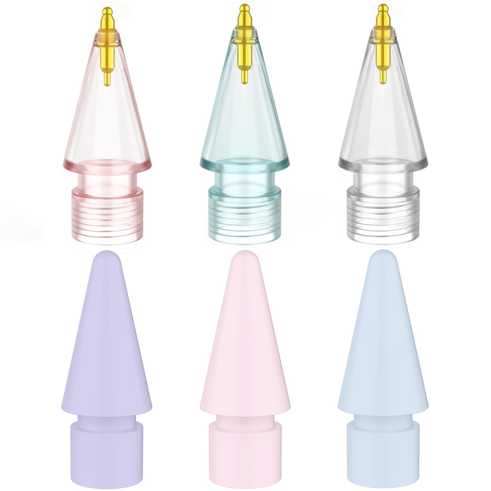FAFALITHIC 6 Pack Fine Point Replacement Tips Compatible with Apple Pencil 2nd Generation, Apple Pencil 1st Generation, Apple Pencil USB-C & Apple Pencil Pro Nibs (Original/Clear)