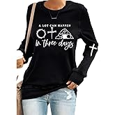 SameeFloral A Lot Can Happen In 3 Days T Shirt Religious Fun Gift Casual Crewneck Tee Fun Christian Top