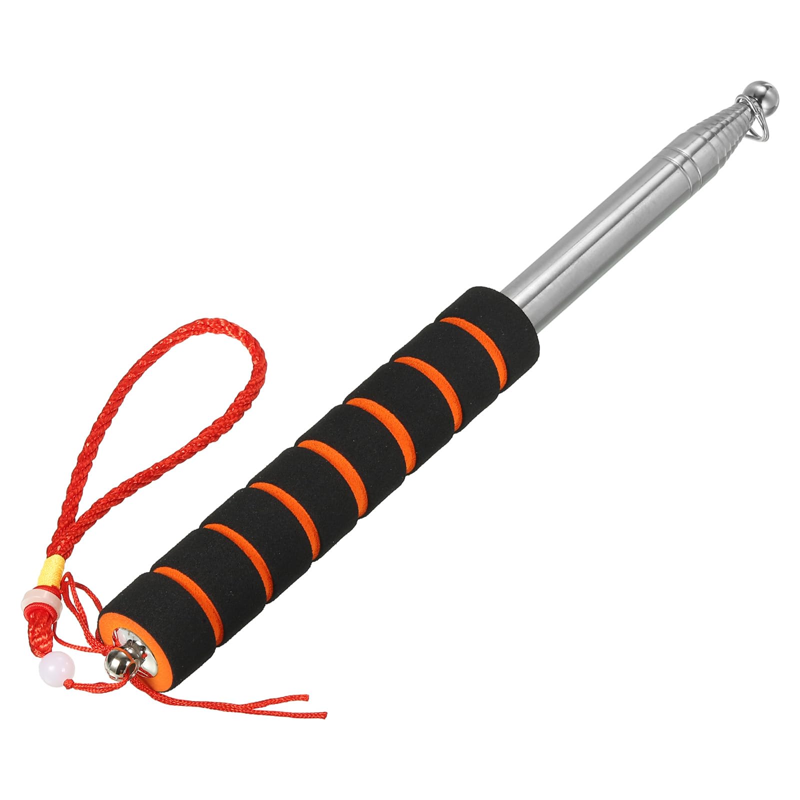 PATIKIL Telescopic Handheld Flagpoles, 8.2 Feet Sponge Handle Stainless Steel Telescoping Flag Poles Tour Guide Flag Pole, 11 Sections, Orange