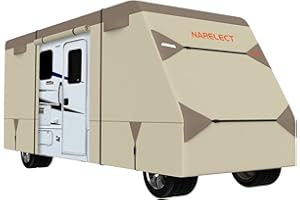 Narelect Upgraded Class C RV Cover,Extra-Thick Anti-UV 7 Layers Top,Fits 26’-29’ Camper Cover,Breathable -Motorhome, Water-Proof, Rip-Stop with 4 Tire Covers & 2Pcs Extra Straps