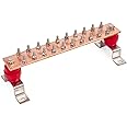 Copper Ground Bar Kit - .25" x 2" x 12" Busbar with 20 Terminal Positions