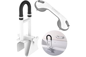 Bathtub Grab Bars with Suction Grab Bars, YuanDe 20x6 Inch Adjustable Bathtub Safety Rail Height & Width, Heavy Duty Tub Handle Grab Bar, Bath Handles Clamp for Elderly Seniors Injury Disabled