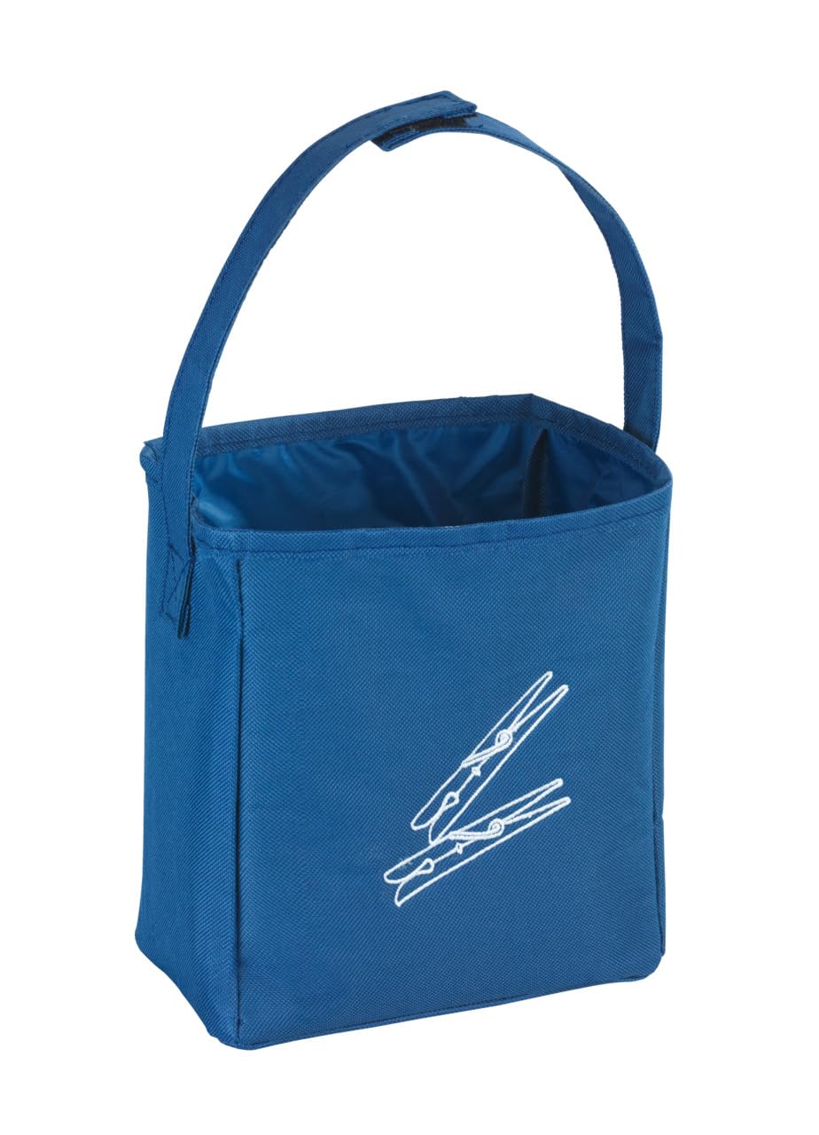 WENKO 63020100 Clothes peg bag, Polyester, 17 x 19 x 10 cm, Blue