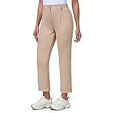 MoFiz Women's Golf Pants Stretch Work Ankle Pant Elastic Waist Business Dress Pant with Zipper Pockets for Casual Travel Wear