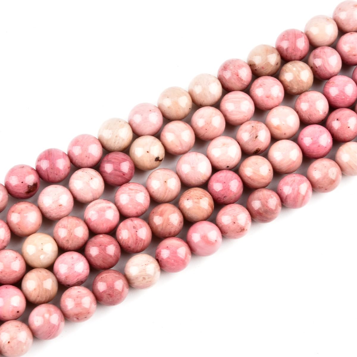 LIFAVOVY Genuine Rhodochrosite Beads for Jewelry Making Gemstone Semi Precious Stone Round 4mm Strand 15in(82pcs) — image 1
